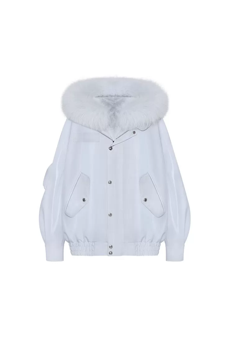 Ozlana Airy Blue Bomber Parka | Women Classic & Designer Parkas