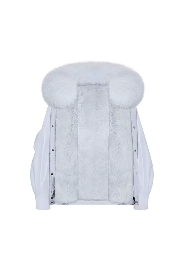 Ozlana Airy Blue Bomber Parka | Women Classic & Designer Parkas
