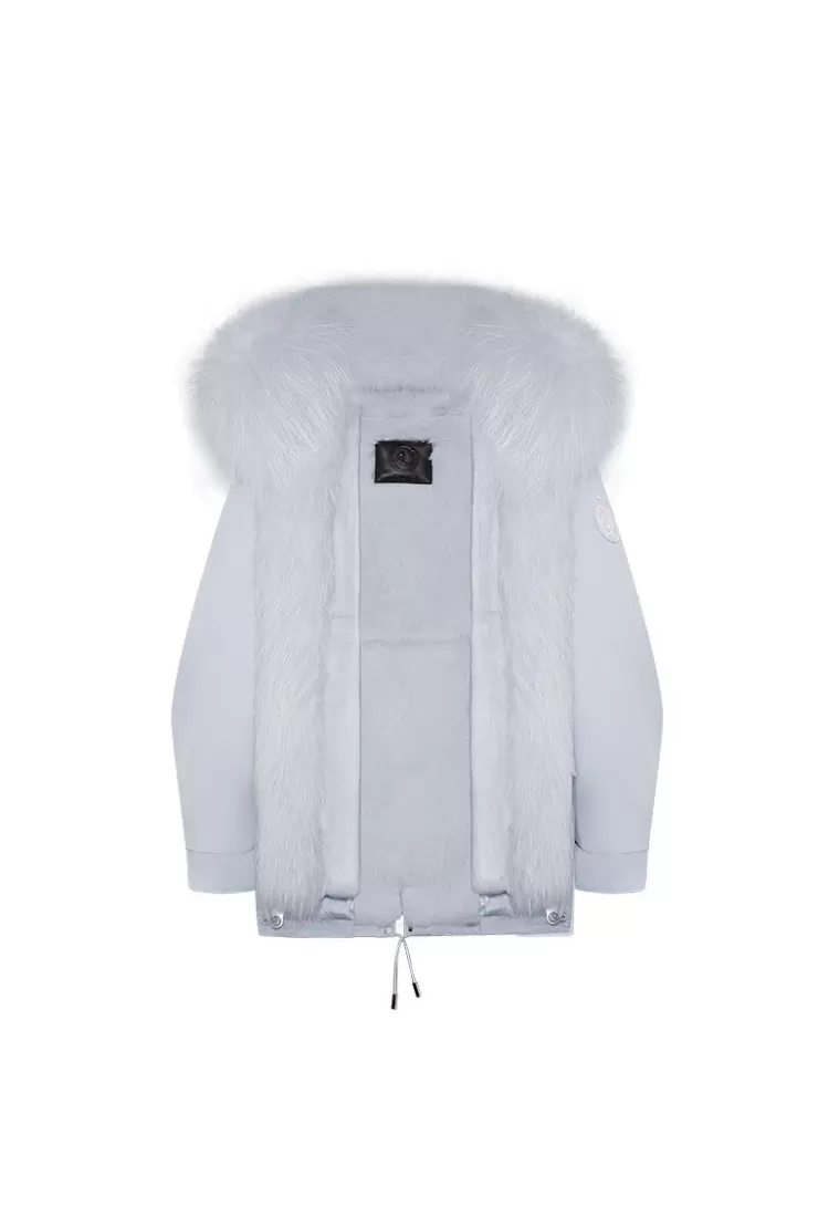 Ozlana Airy Blue Hooded Casual Parka | Women Classic & Designer Parkas