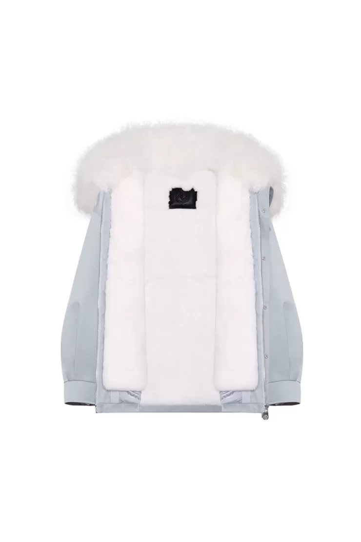 Ozlana Airy Blue Lapel Parka | Women Classic & Designer Parkas
