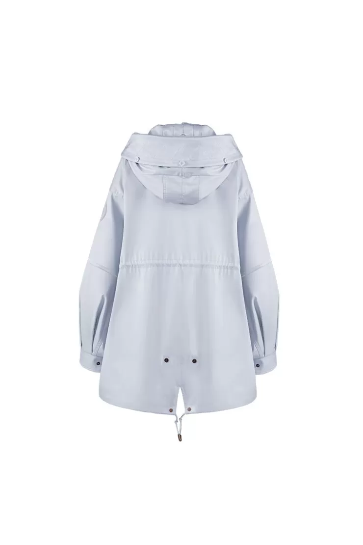 Ozlana Airy Blue Oversize Parka +Blue Rabbit Fur/Raccoon Fur | Women Classic & Designer Parkas