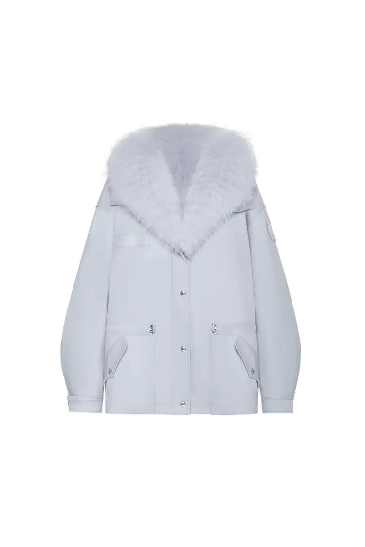 Ozlana Airy Blue Transform Parka + Blue Fur Coat | Women Classic & Designer Parkas