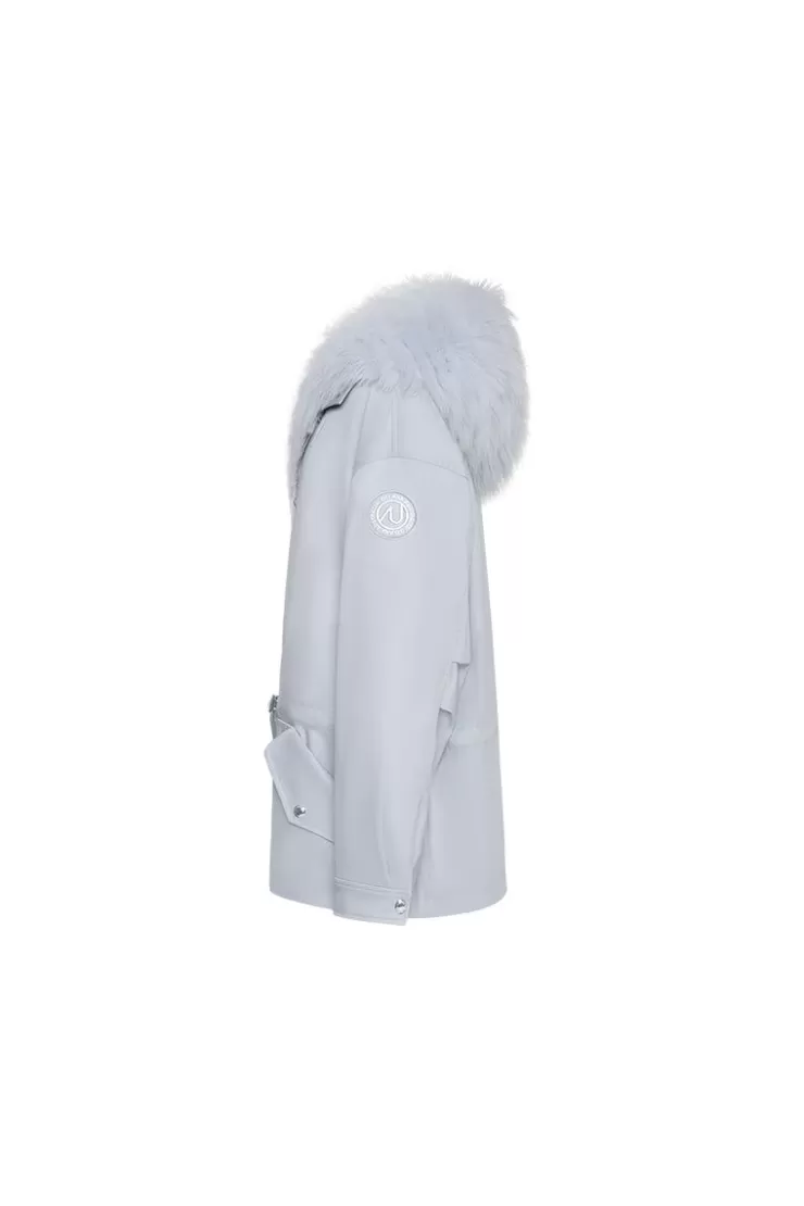 Ozlana Airy Blue Transform Parka +Blue Hooded Fur Coat | Women Classic & Designer Parkas
