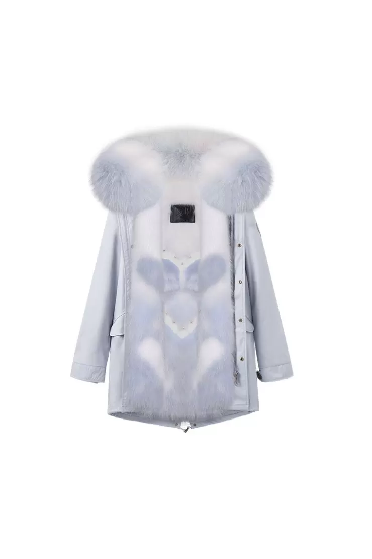 Ozlana Airy Blue+Blue Gradient Bow | Women Classic & Designer Parkas