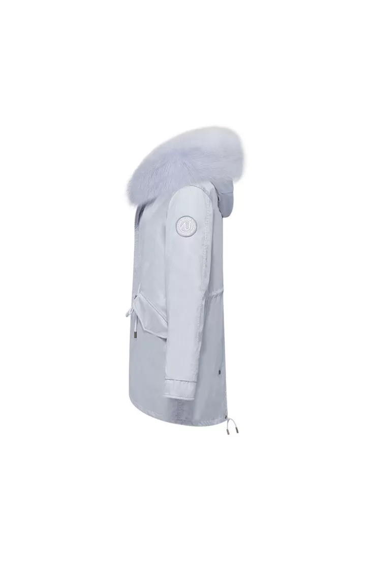 Ozlana Airy Blue+Blue Gradient Bow | Women Classic & Designer Parkas