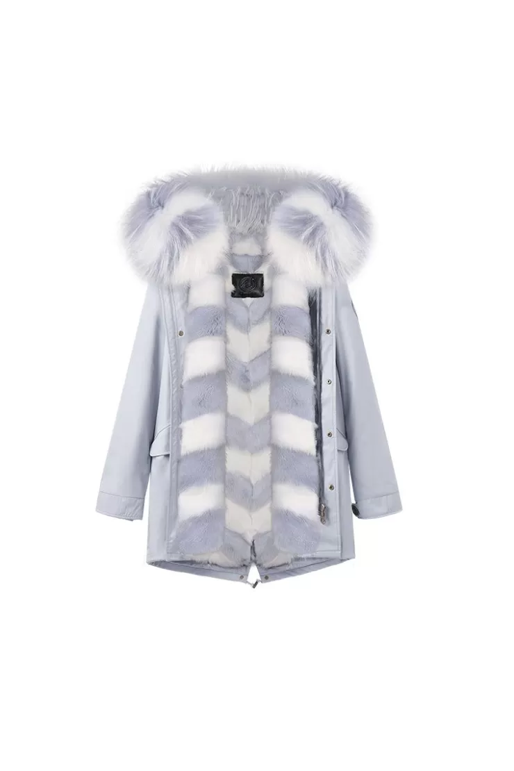 Ozlana Airy Blue+Blue Marble | Women Classic & Designer Parkas