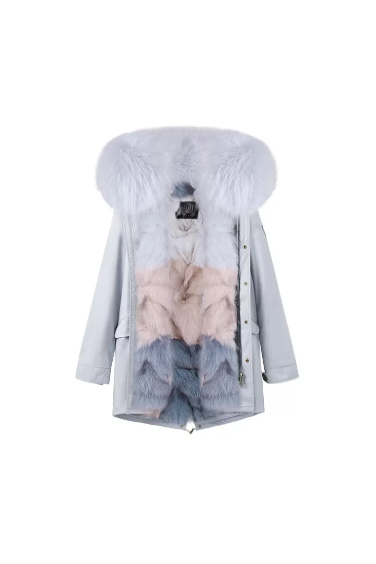 Ozlana Airy Blue+Ocean Blue Ice Cream | Women Classic & Designer Parkas