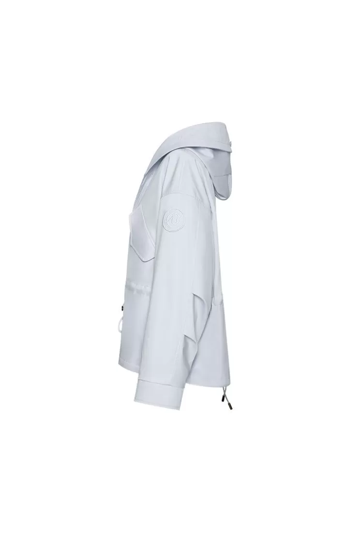 Ozlana Airy Blueshort Oversize Parka+Blue Rabbit Fur/Raccoon Fur | Women Classic & Designer Parkas