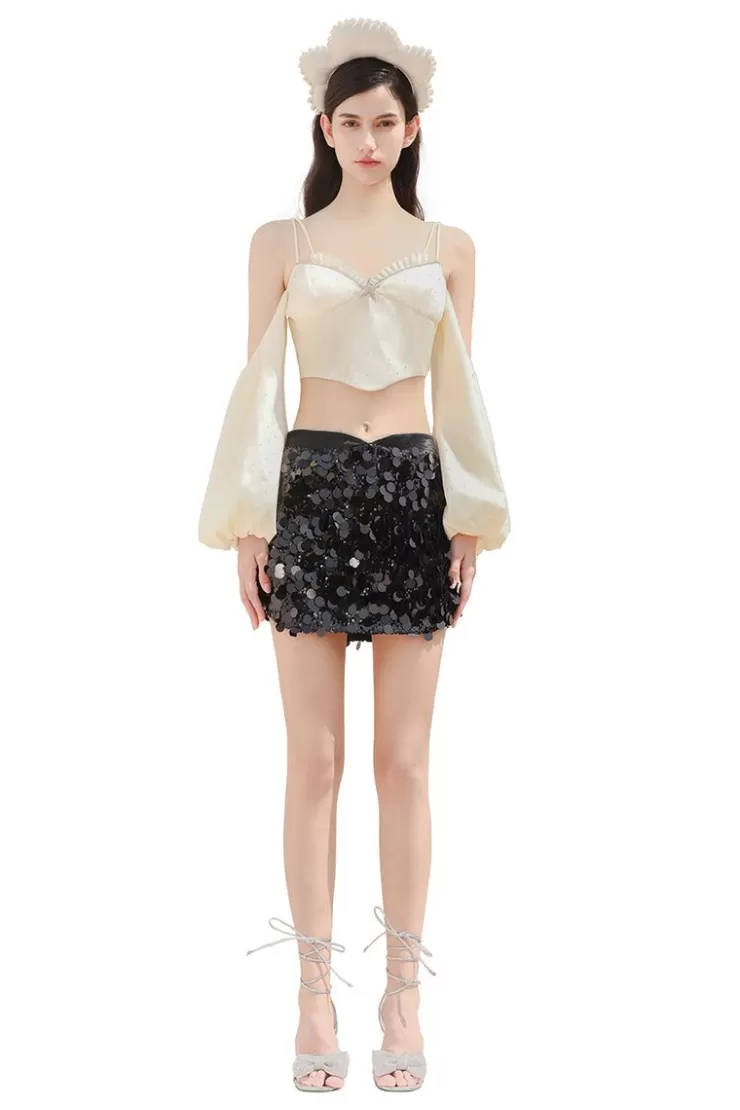 Ozlana Asterie Off Shoulder Bustier (Ivory) | Women Tops