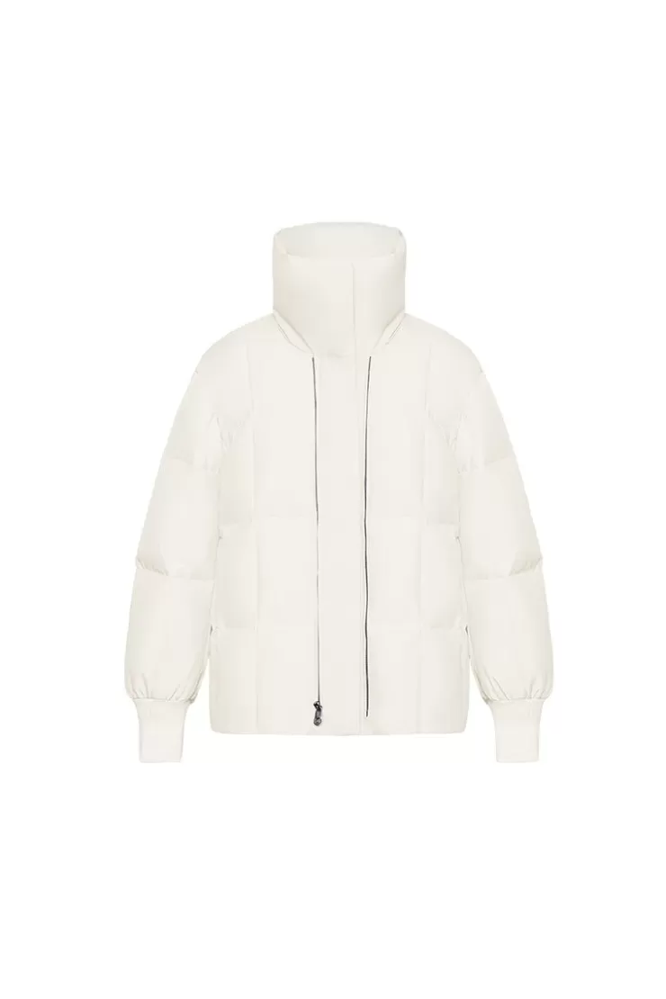 Ozlana Avenue Wool Shearling Collar Multi-Wear Down Jacket(Cream) | Women Down Puffer Jackets
