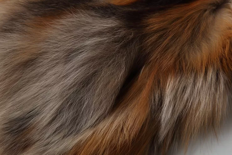 Ozlana Backstage V Neck Fox Fur Jacket (Pink Brown) | Women Full Fur Jackets