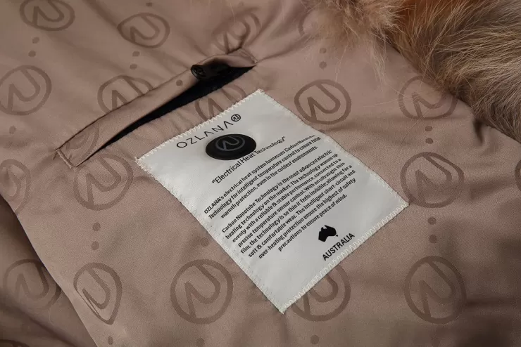 Ozlana Backstage V Neck Fox Fur Jacket (Pink Brown) | Women Full Fur Jackets