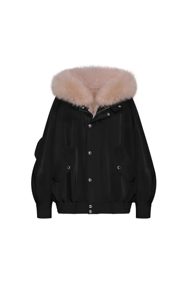 Ozlana Black Bomber Parka | Women Classic & Designer Parkas