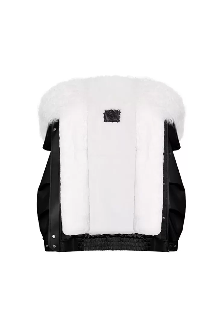 Ozlana Black Faux Leather Parka | Women Omniverse: Milan Runway Collection