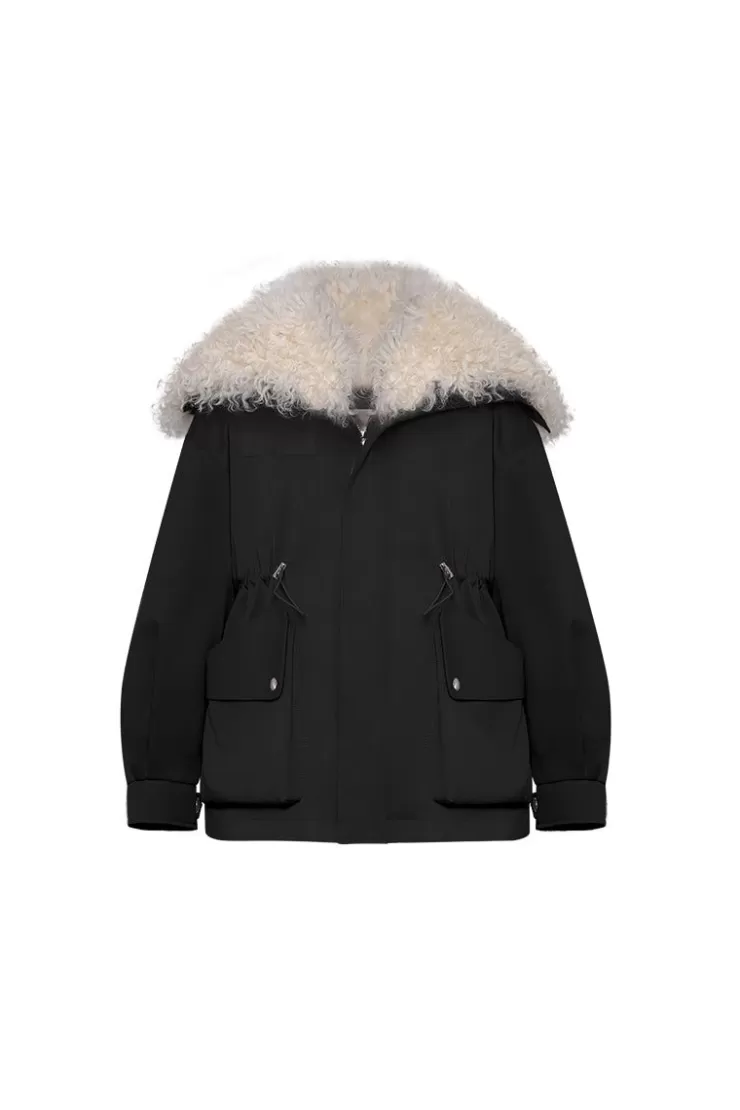 Ozlana Black Lapel Parka | Women Classic & Designer Parkas