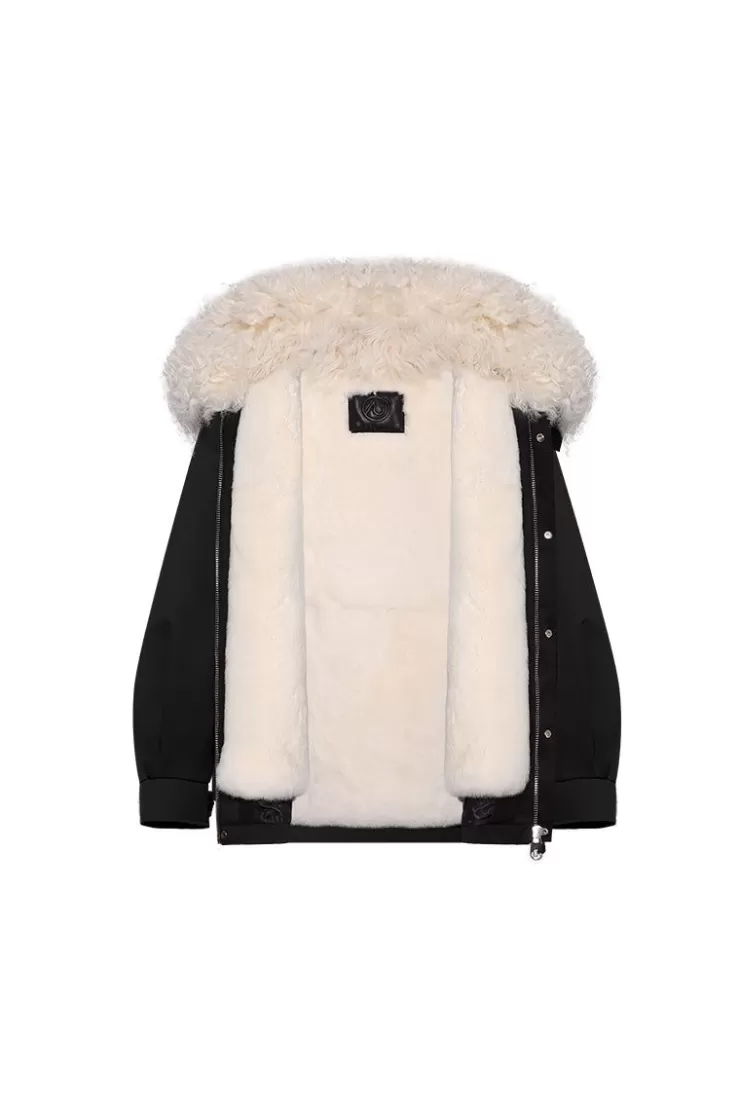 Ozlana Black Lapel Parka | Women Classic & Designer Parkas