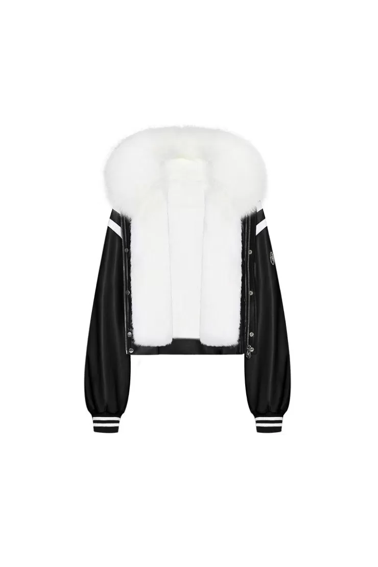 Ozlana Black Short Baseball Parka | Women Classic & Designer Parkas