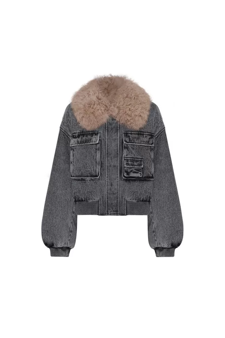 Ozlana Black Short Denim Parka | Women Classic & Designer Parkas