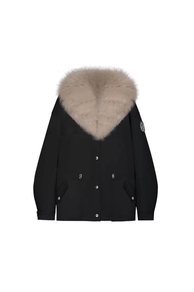 Ozlana Black Transform Parka + Mocha Fur Coat | Women Classic & Designer Parkas