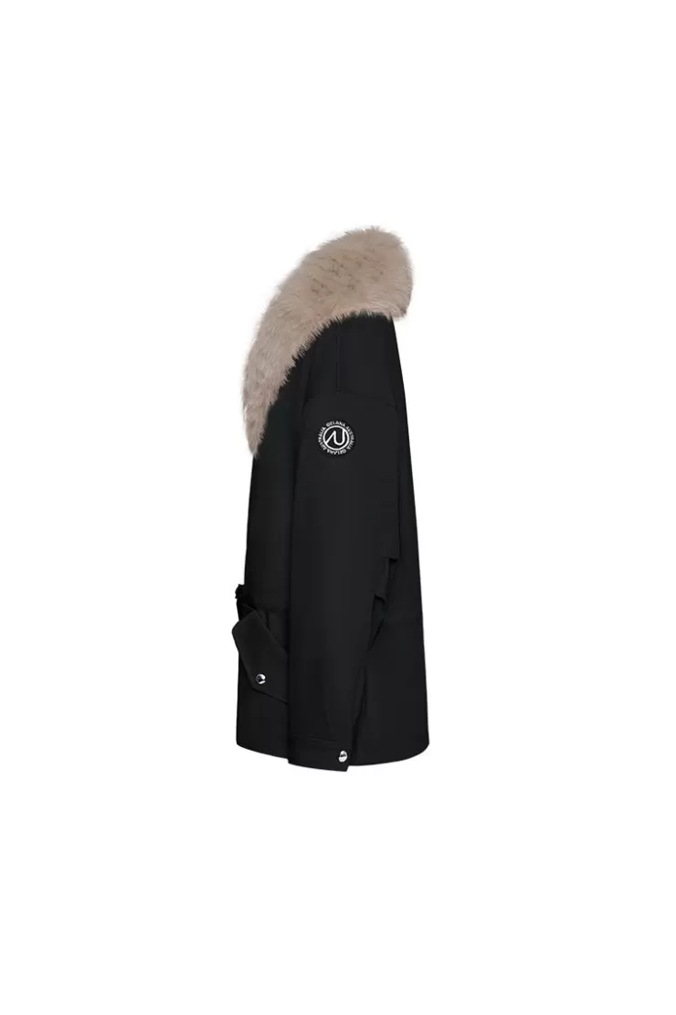 Ozlana Black Transform Parka + Mocha Fur Coat | Women Classic & Designer Parkas