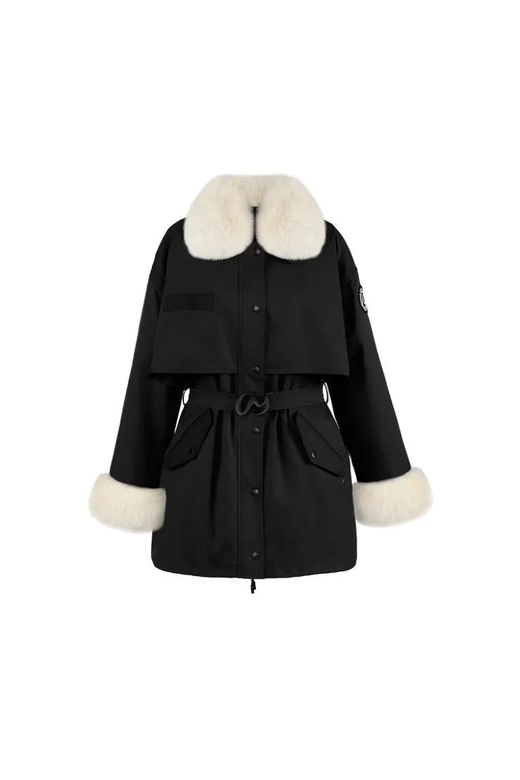 Ozlana Black Trench Parka | Women Classic & Designer Parkas