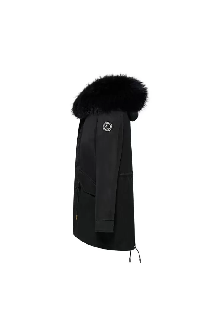 Ozlana Black+Classic Black Mink | Women Classic & Designer Parkas