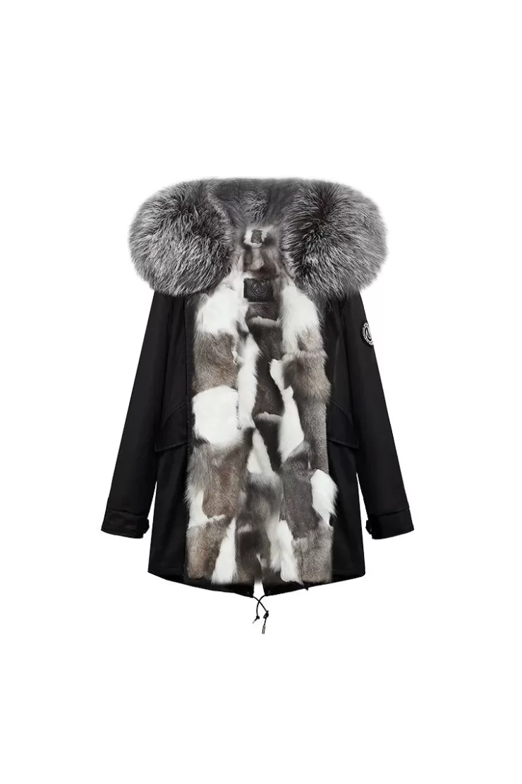 Ozlana Black+Classic Silver Fox | Women Classic & Designer Parkas