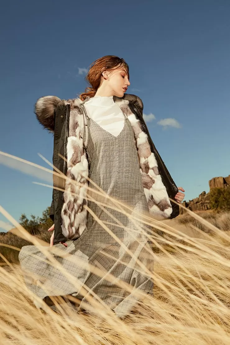 Ozlana Black+Classic Silver Fox | Women Classic & Designer Parkas