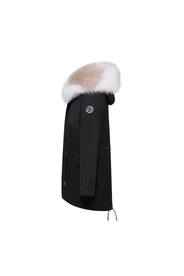 Ozlana Black+Cream Star | Women Classic & Designer Parkas