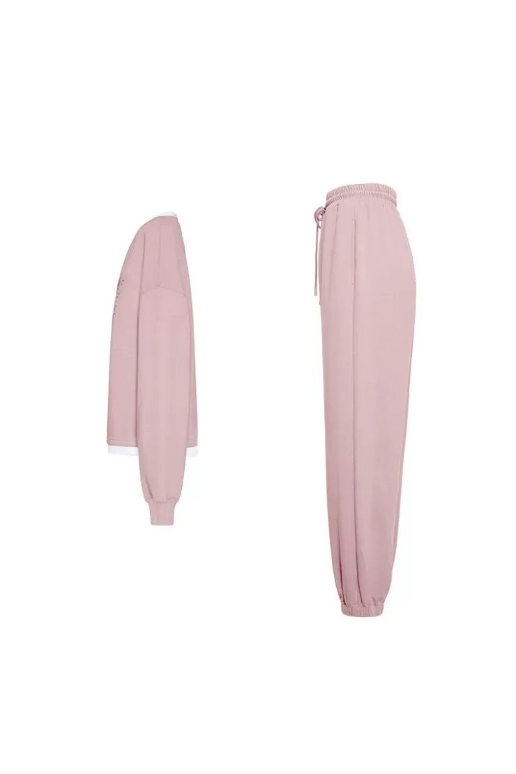 Ozlana Butterfly Oversized Sweatshirt Set(Pink) | Women Matching Sets