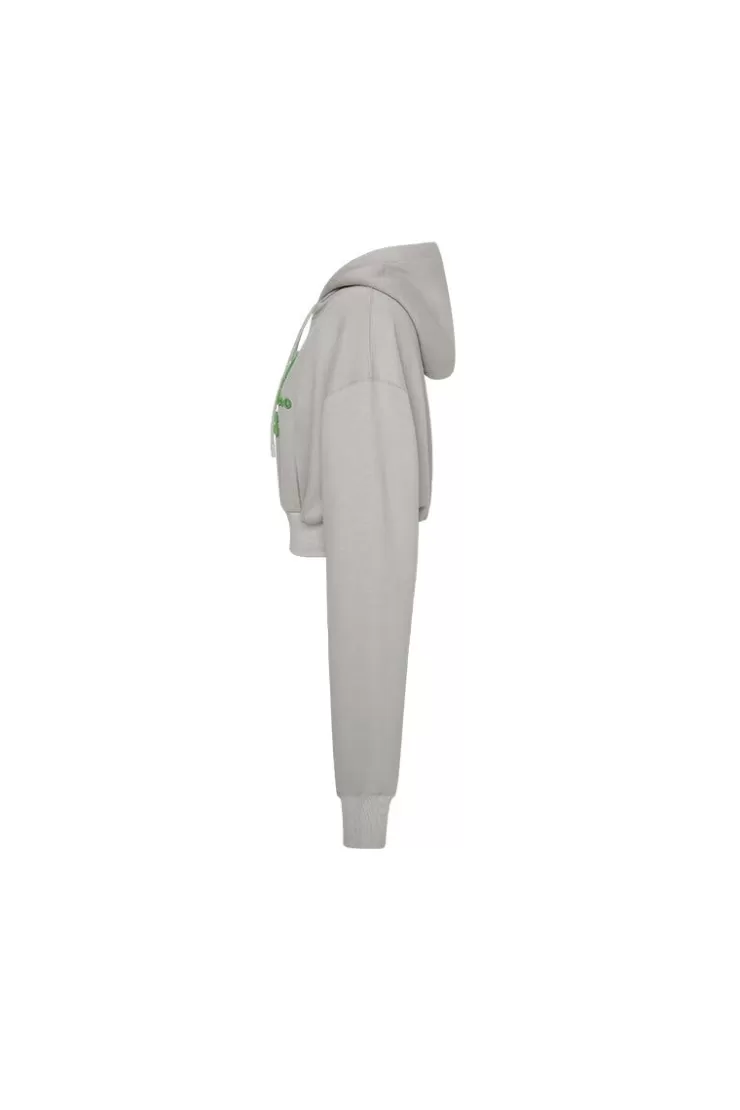 Ozlana Butterfly Print High-Waist Hoodie(Grey) | Women Tops