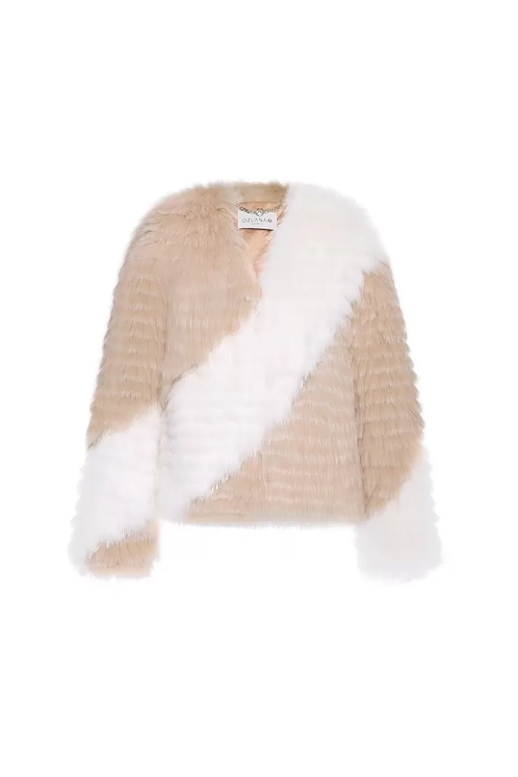 Ozlana Chandelier Crystal Fringe Fox Fur Jacket (Chestnut) | Women Full Fur Jackets