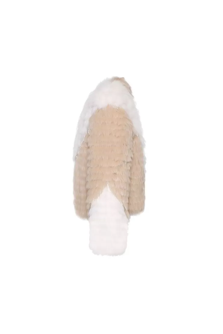 Ozlana Chandelier Crystal Fringe Fox Fur Jacket (Chestnut) | Women Full Fur Jackets