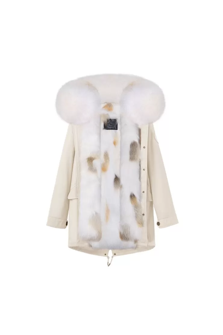 Ozlana Cream White + Classic Solar Fox | Women Classic & Designer Parkas