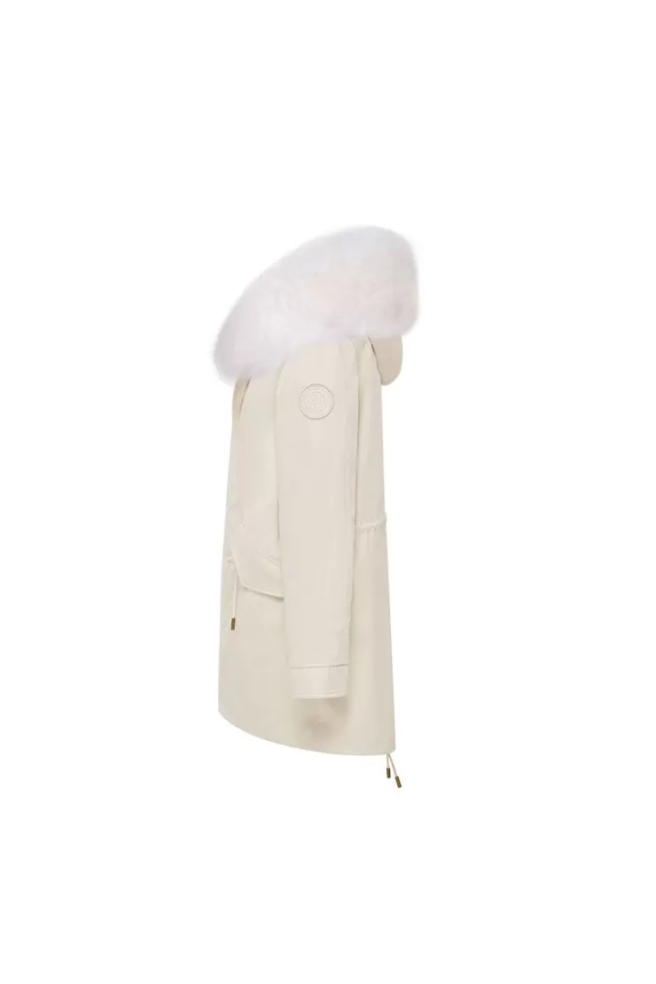 Ozlana Cream White + Classic Solar Fox | Women Classic & Designer Parkas