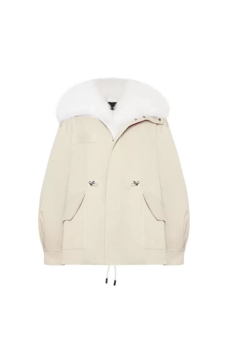 Ozlana Cream Whitecasual Parka | Women Classic & Designer Parkas