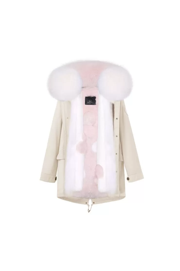 Ozlana Cream White+Dreamy Flowering Shrubs | Women Classic & Designer Parkas