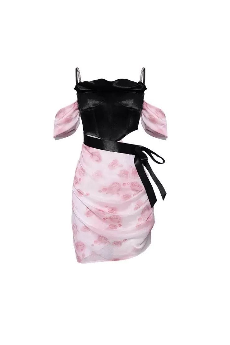Ozlana Enigma Strapless Corset Dress(Pink) | Women Dresses & Sets