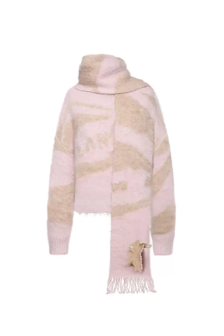 Ozlana Faerie Dragon Scarf & Sweater Set(Pink) | Women Tops