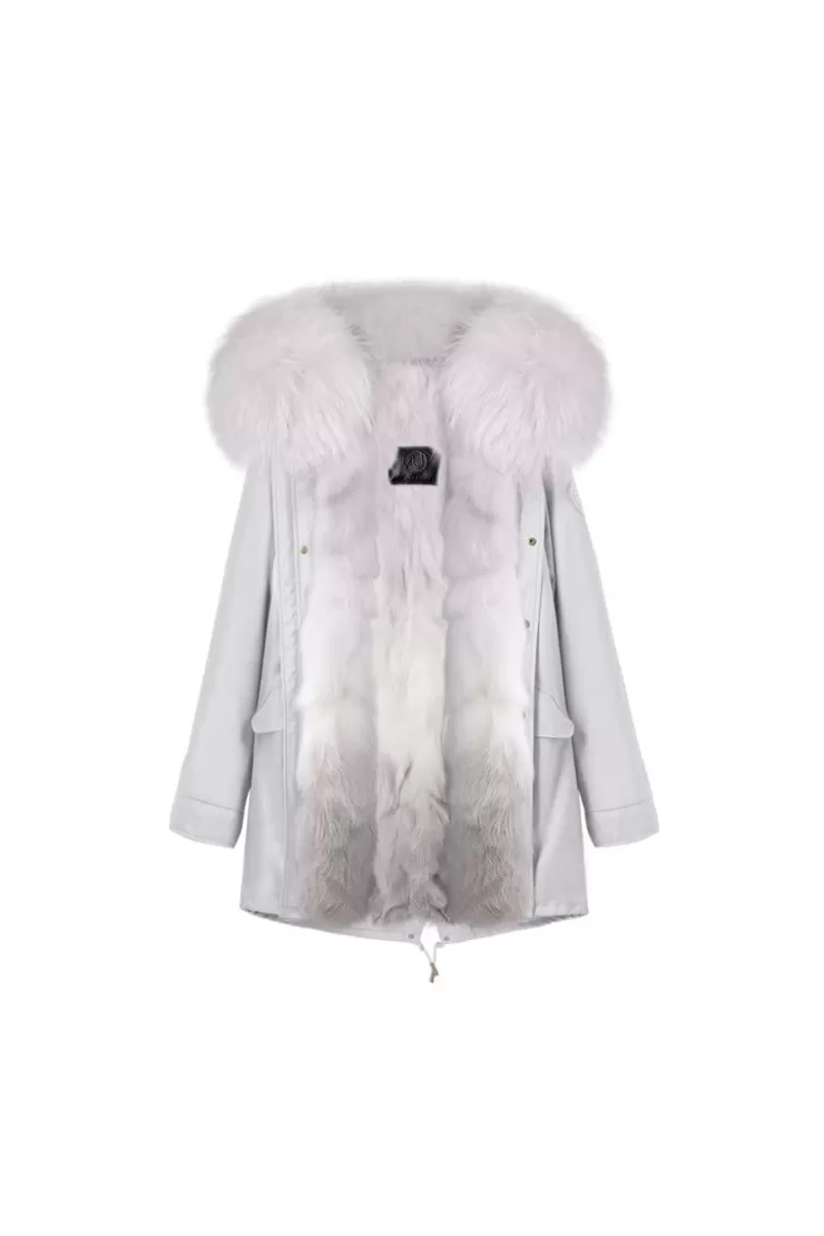 Ozlana Grey+ Psychedelic Rainbow | Women Classic & Designer Parkas