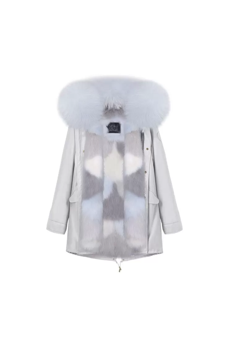 Ozlana Grey+ Sky Blue Mermaid | Women Classic & Designer Parkas