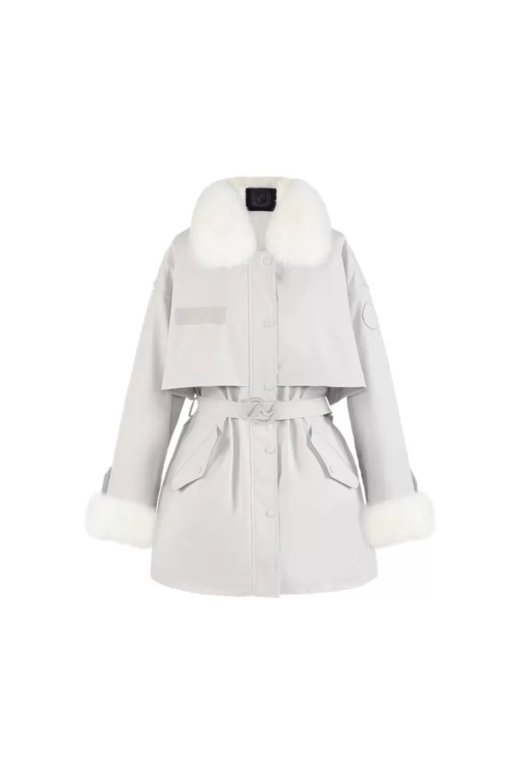 Ozlana Grey Trench Parka | Women Classic & Designer Parkas