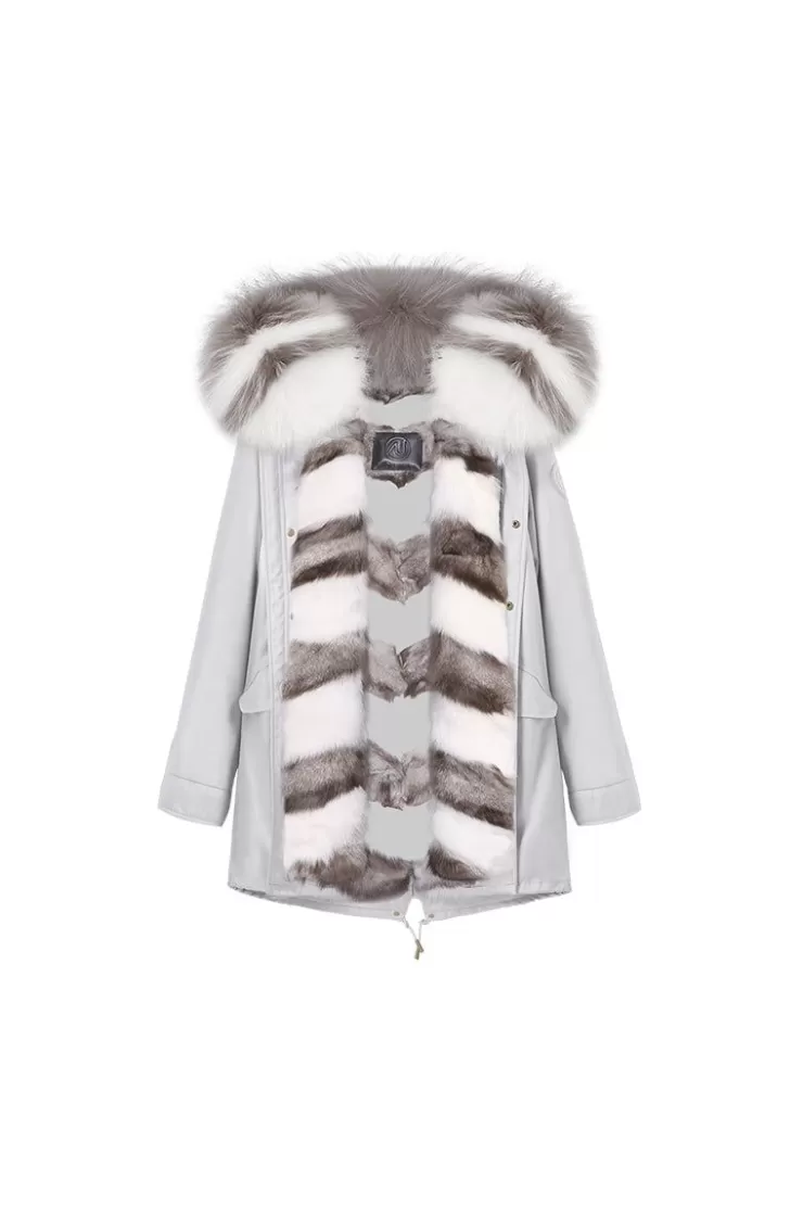 Ozlana Grey+Grey Marble | Women Classic & Designer Parkas