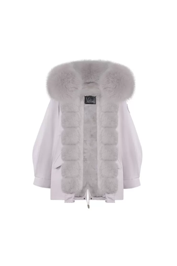 Ozlana Haze Purple Oversize Parka+Grey Snow | Women Classic & Designer Parkas