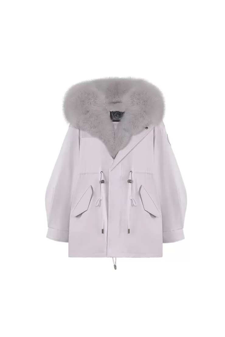 Ozlana Haze Purple Oversize Parka+Grey Snow | Women Classic & Designer Parkas