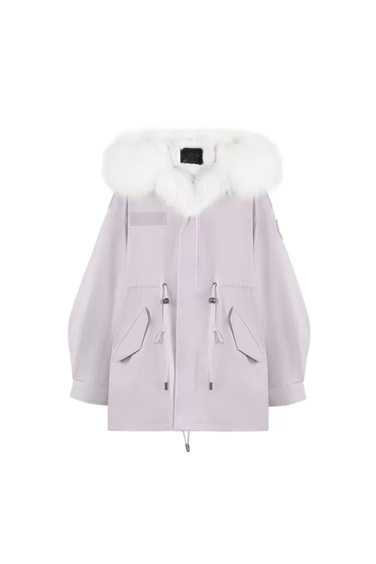 Ozlana Haze Purple Oversize Parka+Rasberry Ice Cream | Women Classic & Designer Parkas