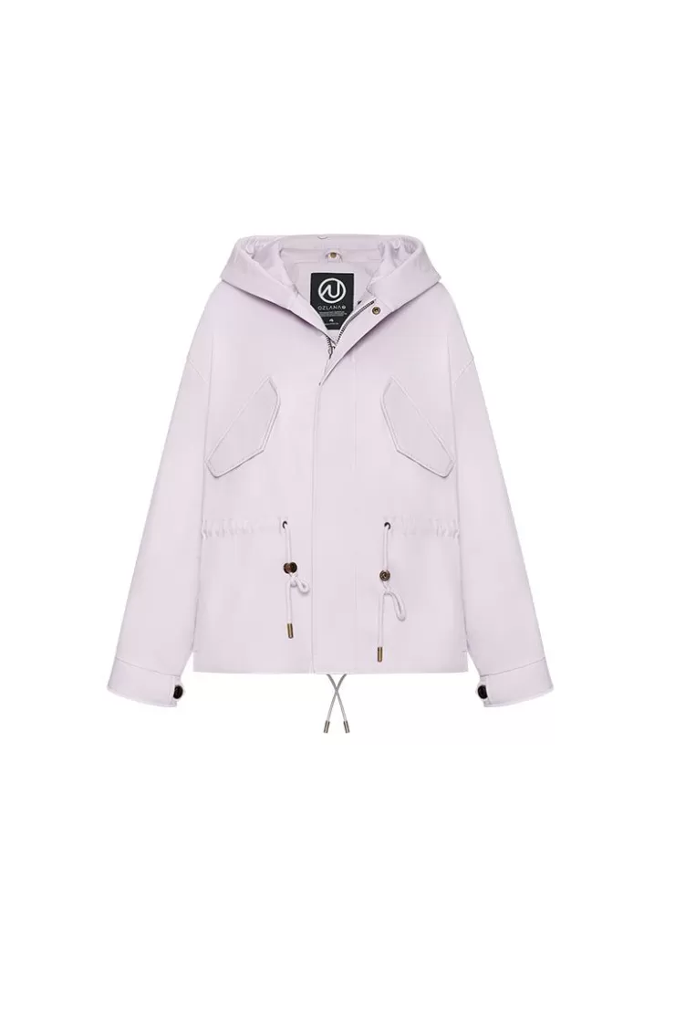 Ozlana Haze Purpleshort Oversize Parka+Purple Rabbit Fur/Raccoon Fur | Women Classic & Designer Parkas