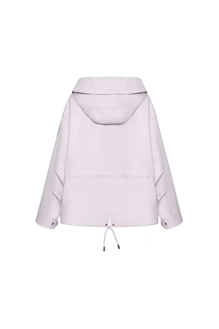 Ozlana Haze Purpleshort Oversize Parka+Purple Rabbit Fur/Raccoon Fur | Women Classic & Designer Parkas