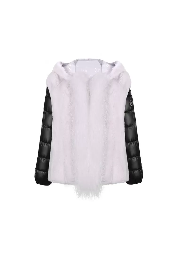 Ozlana Haze Purpleshort Oversize Parka+Purple Rabbit Fur/Raccoon Fur | Women Classic & Designer Parkas