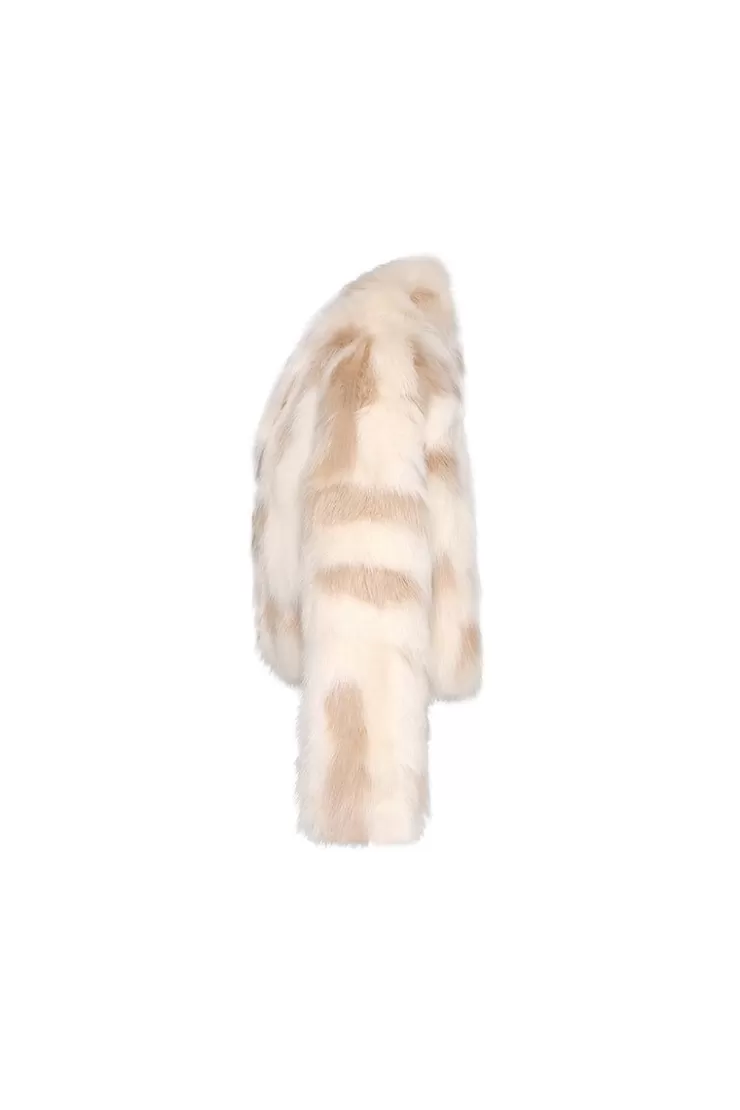 Ozlana Highland Wide Lapel Crop Racoon Fur Jacket(Cow Chestnut) | Women Omniverse: Milan Runway Collection